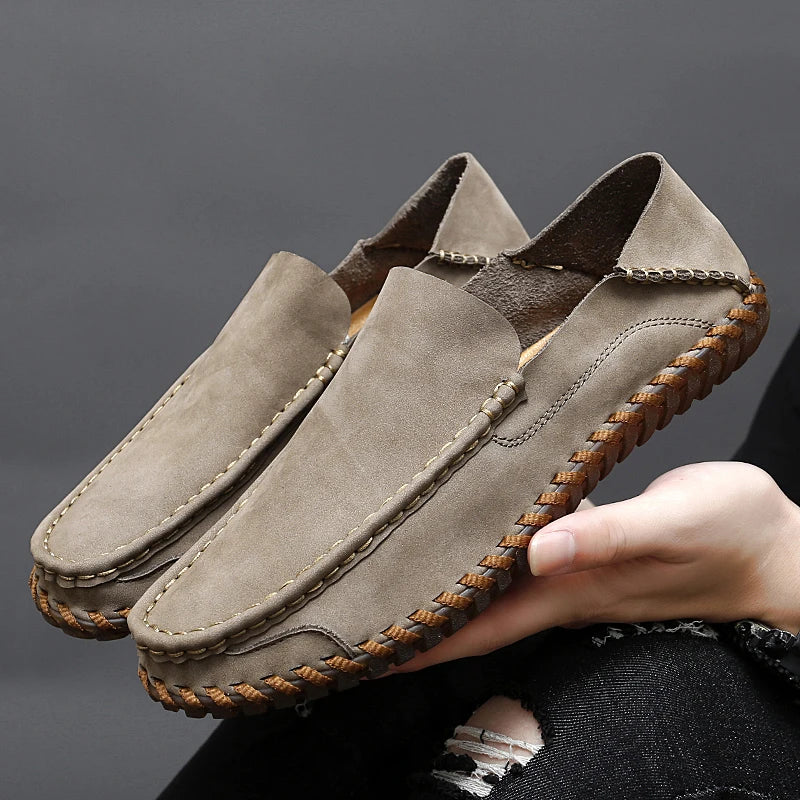 Leather and suede rubber-sole loafers for men | Bennett -3