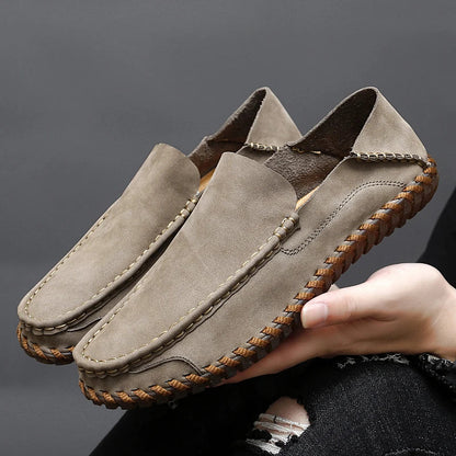 Leather and suede rubber-sole loafers for men | Bennett -3
