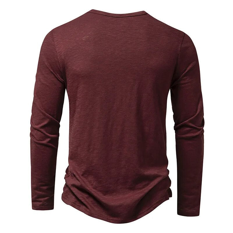Slim-fit cotton henley casual shirt for men | Dixon -13