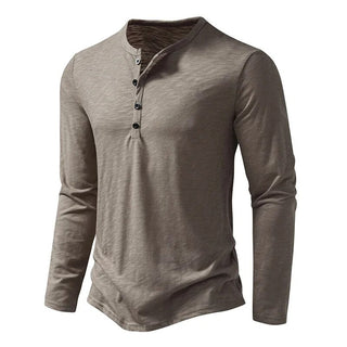 Slim-fit cotton henley casual shirt for men | Dixon -2