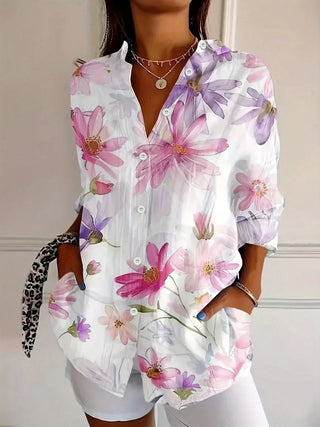 Colourful patterned everyday blouse for women | Andie -4