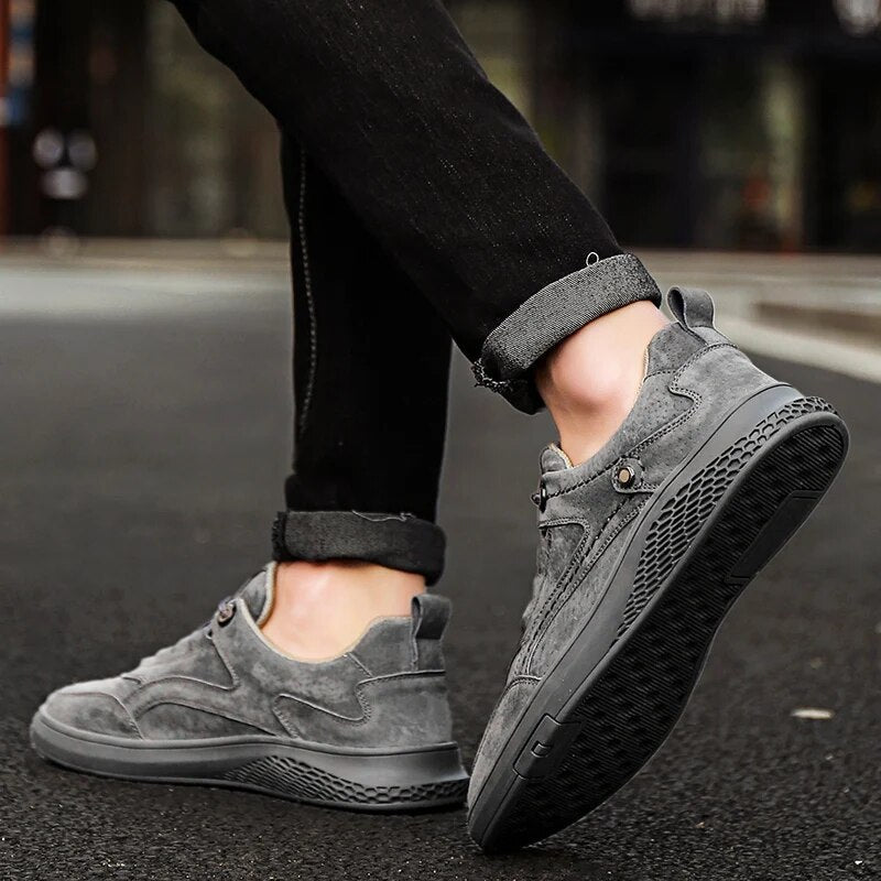 Suede cushioned casual everyday trainers for men | 1987 -6
