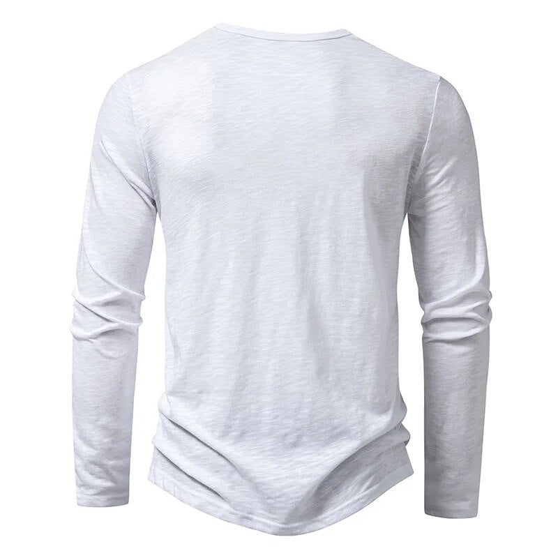 Slim-fit cotton henley casual shirt for men | Dixon -11