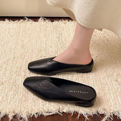 Vegan leather low-cut slip-on everyday flats for women | Vale -5