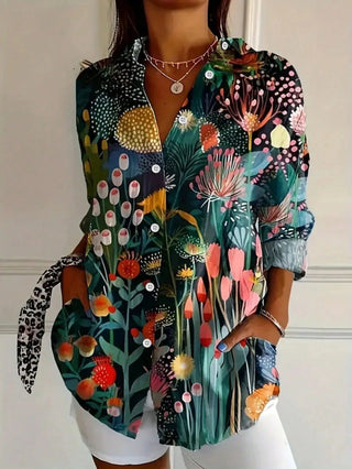 Colourful patterned everyday blouse for women | Andie -3