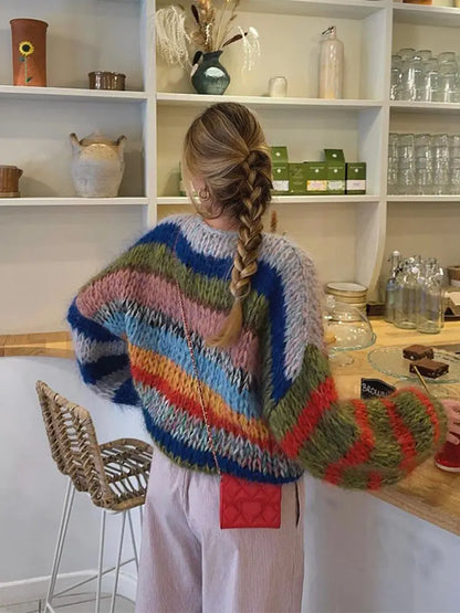 Multicolour cosy knit everyday jumper for women | Zoe Lumiere -5