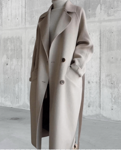 Elegant long tailored winter coat for Women | Isabelle Epoque