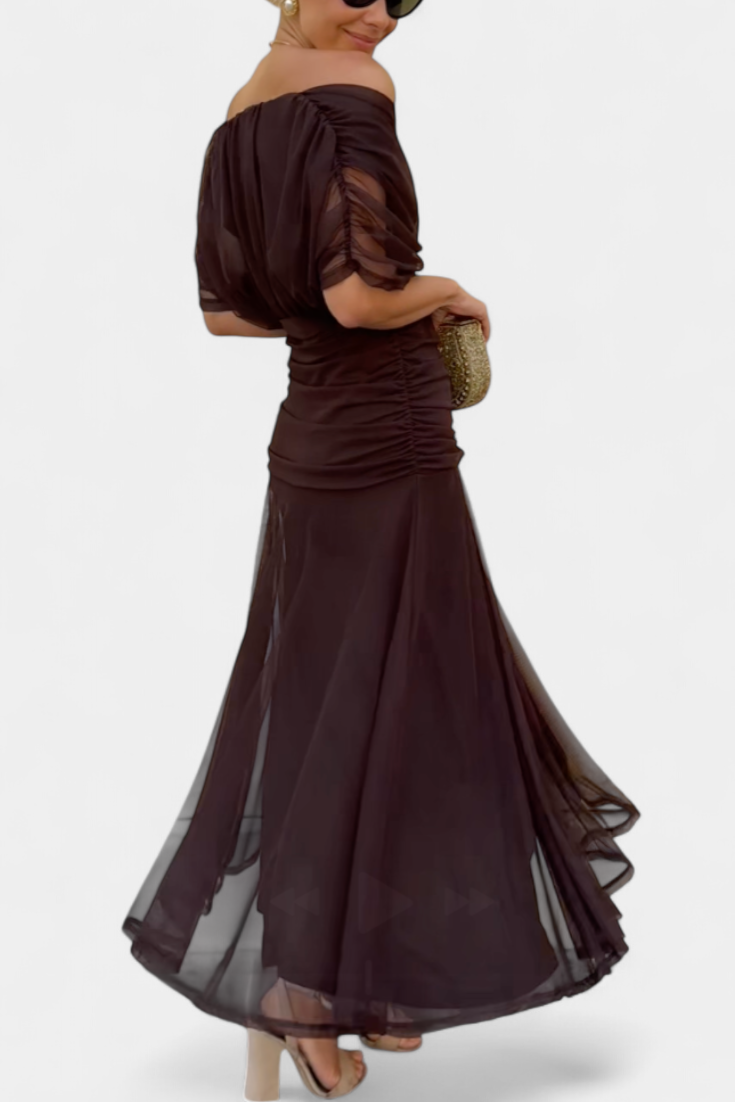 Long floral V-neck everyday dress for women | Vivian -9