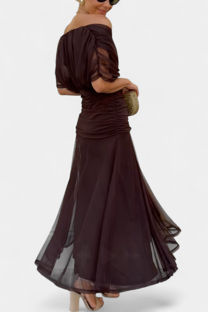 Long floral V-neck everyday dress for women | Vivian -9