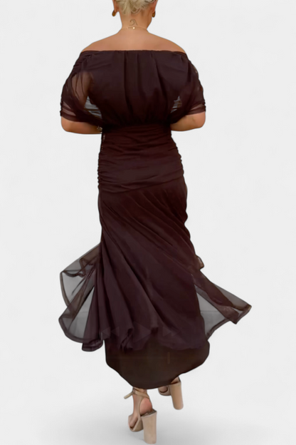 Long floral V-neck everyday dress for women | Vivian -10