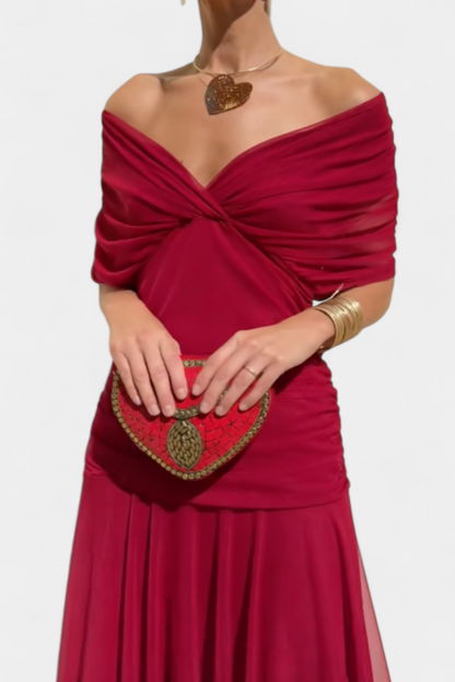 Long floral V-neck everyday dress for women | Vivian -11