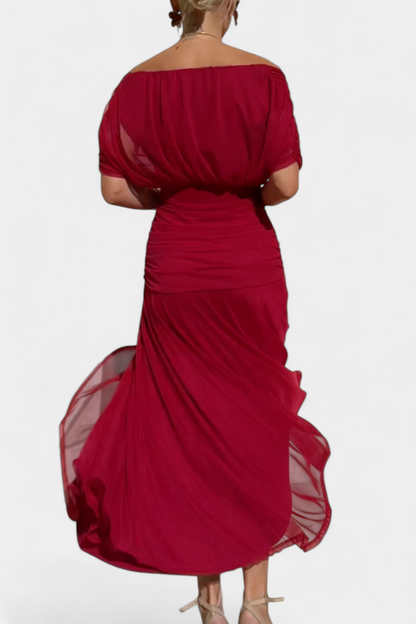 Long floral V-neck everyday dress for women | Vivian -13