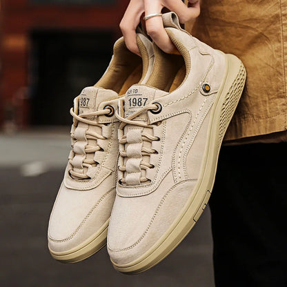Suede cushioned casual everyday trainers for men | 1987 -7