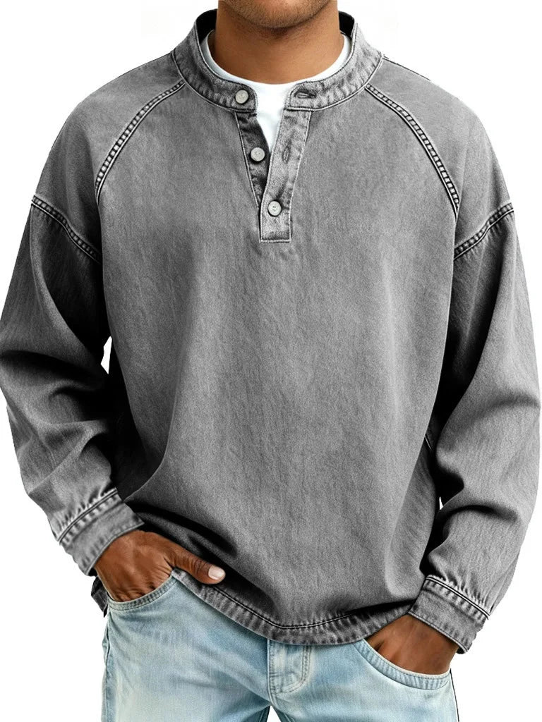 Rowan | Men's Vintage Denim Henley Pullover