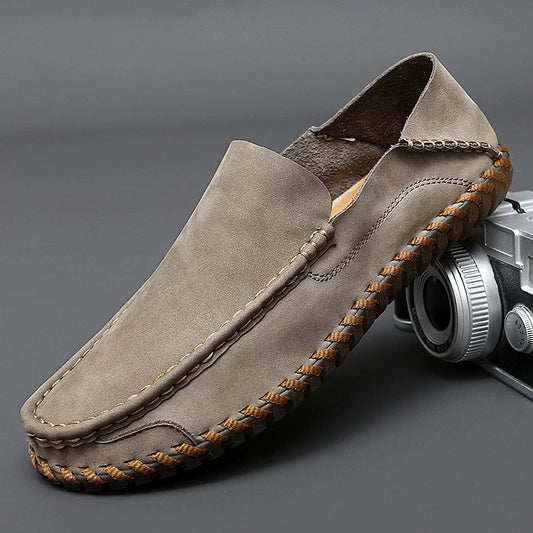 Leather and suede rubber-sole loafers for men | Bennett -1