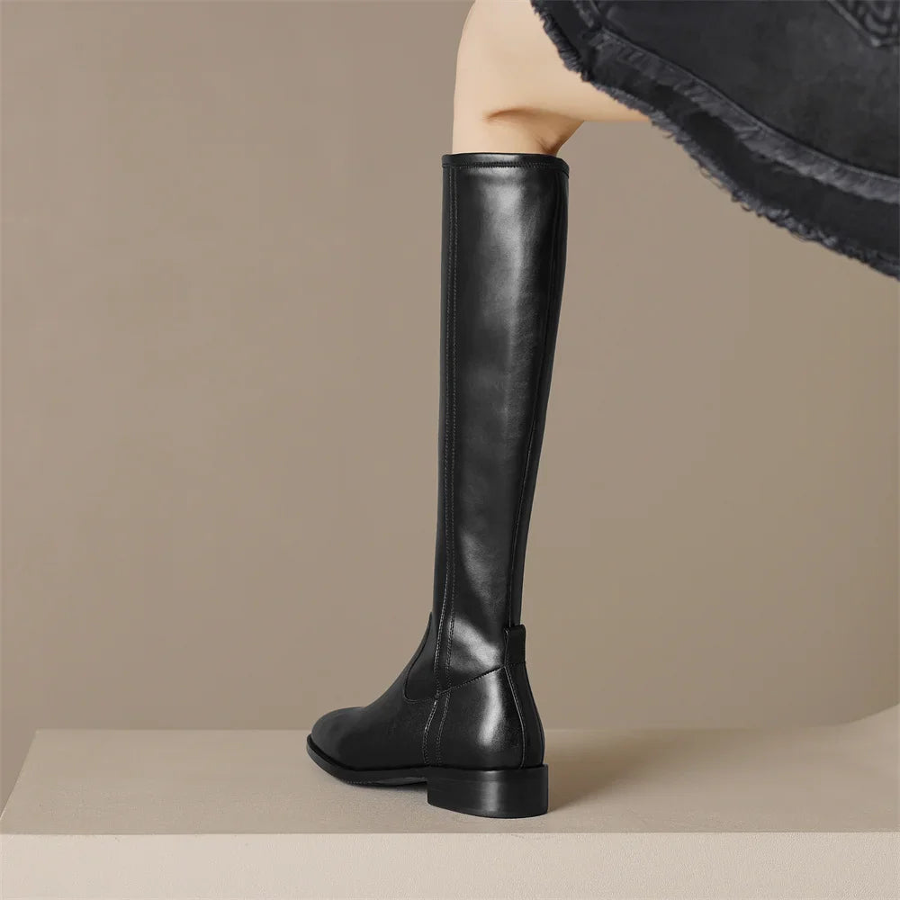 Adeline Knee-High Leather Boots for Women | Seradina