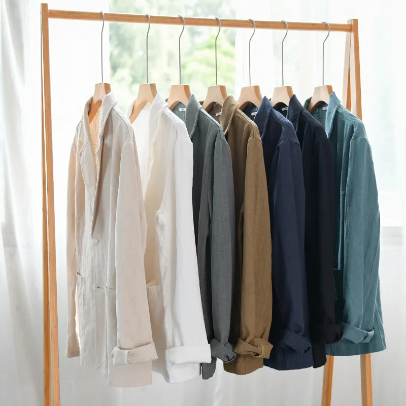 Relaxed lightweight linen everyday jacket for men | Soren -8