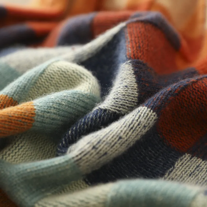 Multi-colour check knit everyday jumper for women | Arlena -4