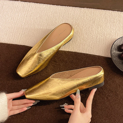 Vegan leather low-cut slip-on everyday flats for women | Vale -6