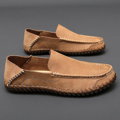 Leather and suede rubber-sole loafers for men | Bennett -6