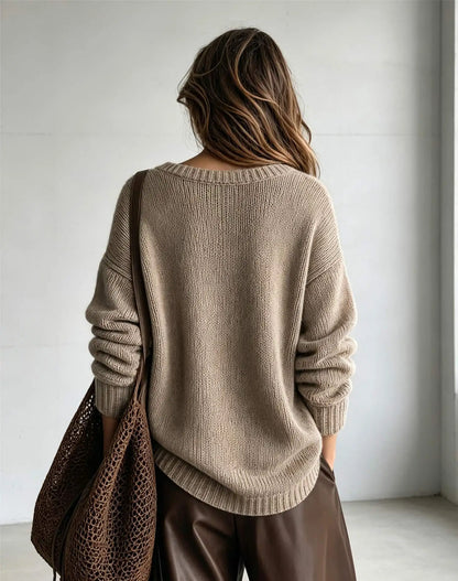 Delphine | Women's V Neck Knit Sweater
