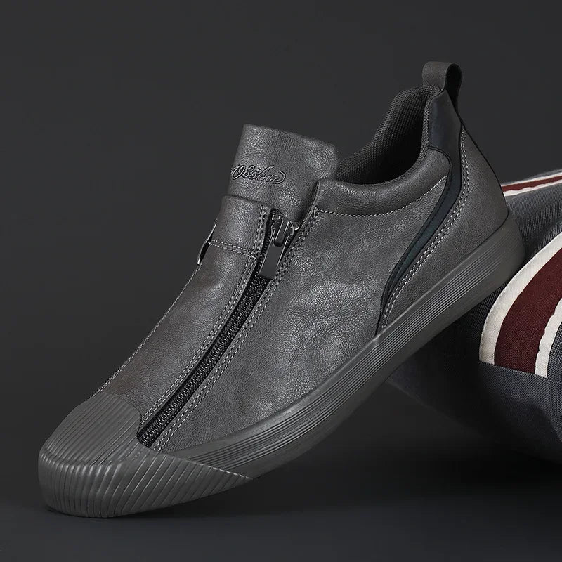 Declan | Men's Leather Orthopedic Zip Sneaker