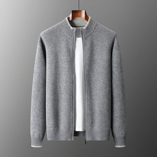 Pure cashmere zip everyday jacket for men | Riku -6