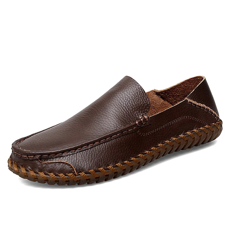 Leather and suede rubber-sole loafers for men | Bennett -14