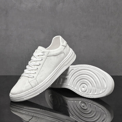 Textured leather everyday casual trainers for men | Canyon -12