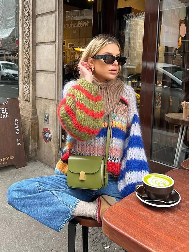 Multicolour cosy knit everyday jumper for women | Zoe Lumiere -3