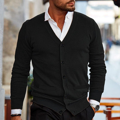 Alaric | Men's V Neck Button Front Cardigan