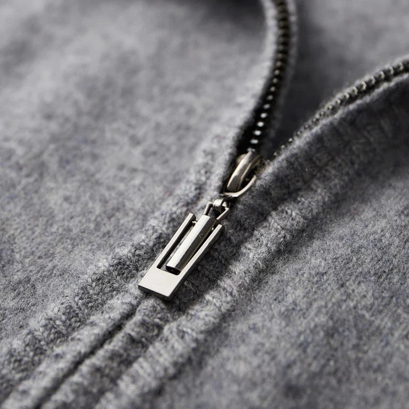 Pure cashmere zip everyday jacket for men | Riku -12