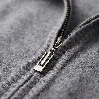 Pure cashmere zip everyday jacket for men | Riku -12