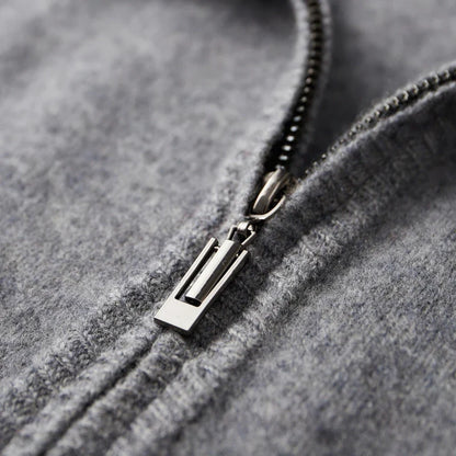 Pure cashmere zip everyday jacket for men | Riku -12