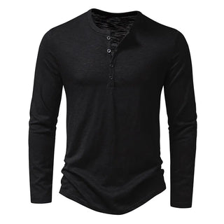 Slim-fit cotton henley casual shirt for men | Dixon -16