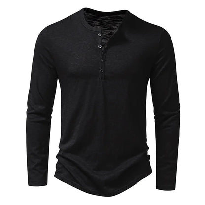 Slim-fit cotton henley casual shirt for men | Dixon -16
