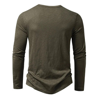 Slim-fit cotton henley casual shirt for men | Dixon -6