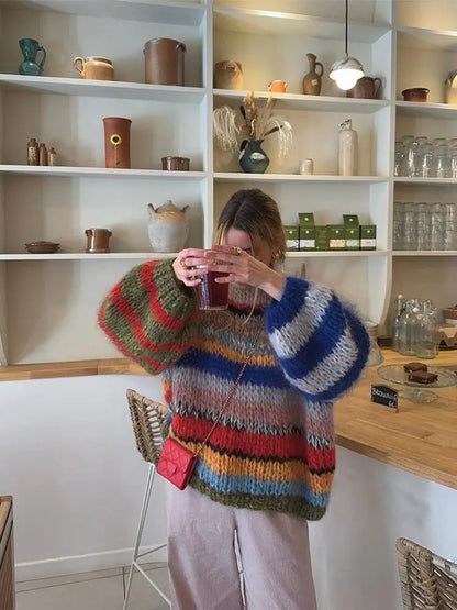 Multicolour cosy knit everyday jumper for women | Zoe Lumiere -4