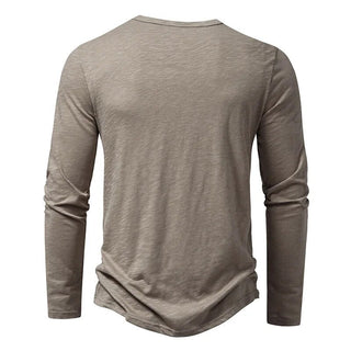 Slim-fit cotton henley casual shirt for men | Dixon -3