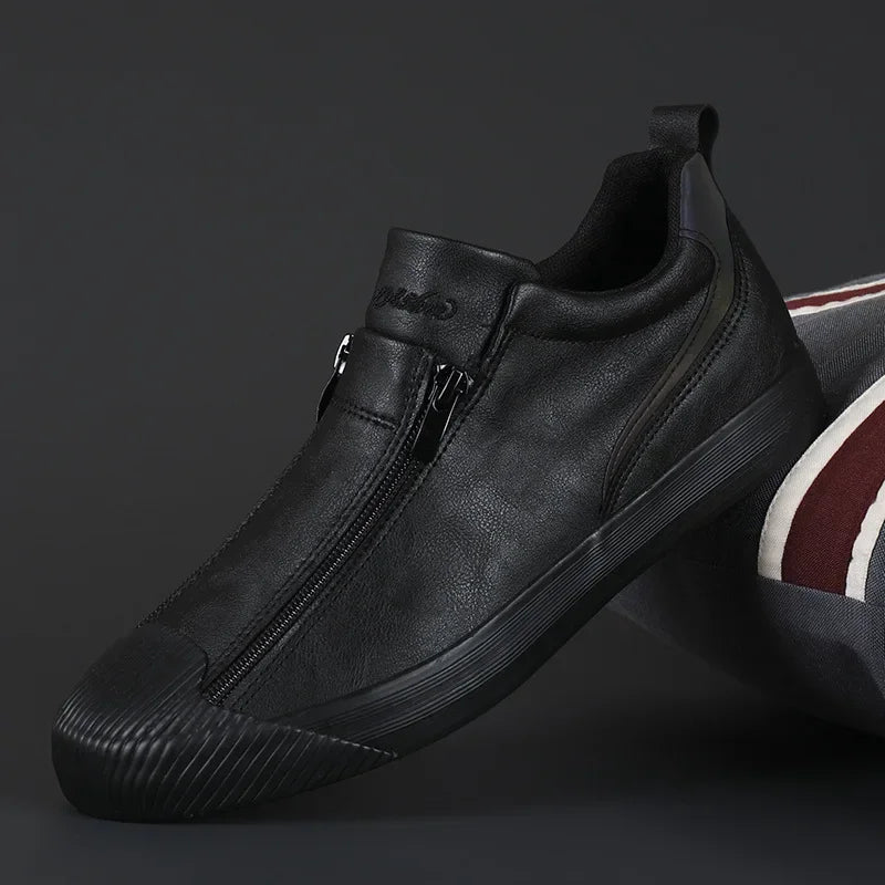 Declan | Men's Leather Orthopedic Zip Sneaker