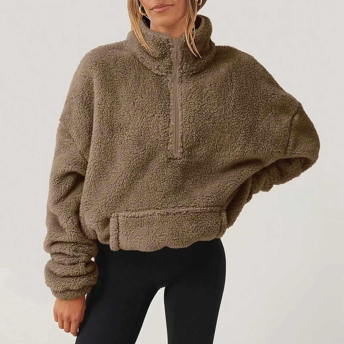 Plush half-zip cosy pullover for men | Alpine -10