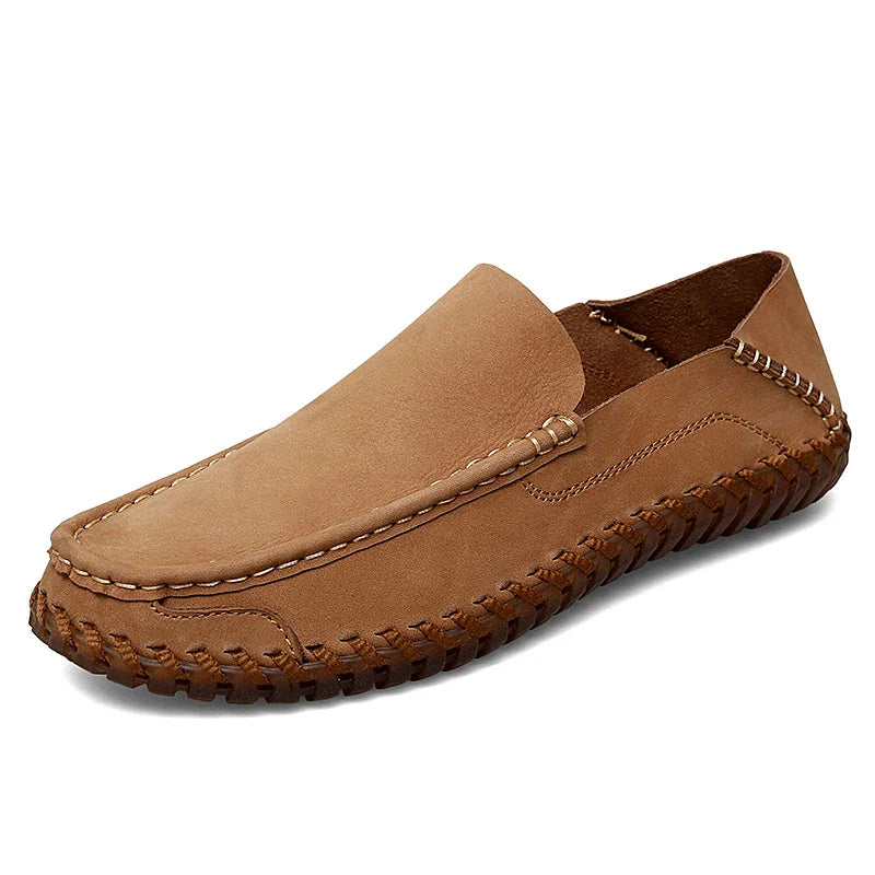 Leather and suede rubber-sole loafers for men | Bennett -13