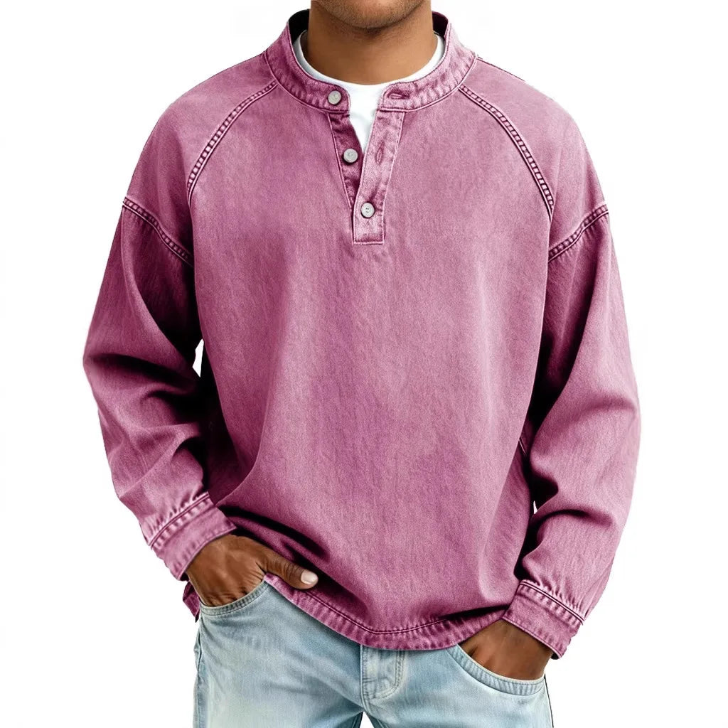 Rowan | Men's Vintage Denim Henley Pullover