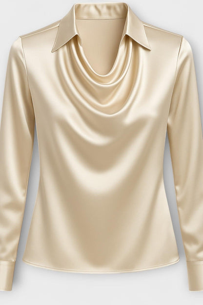 Satin shimmering elegant everyday blouse for women | Sofia -2