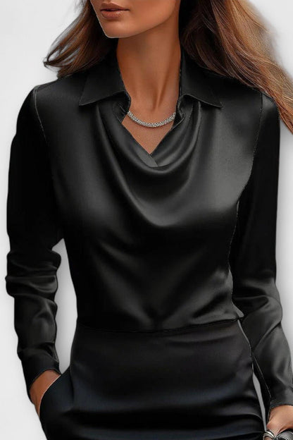 Satin shimmering elegant everyday blouse for women | Sofia -4
