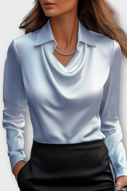 Satin shimmering elegant everyday blouse for women | Sofia -5