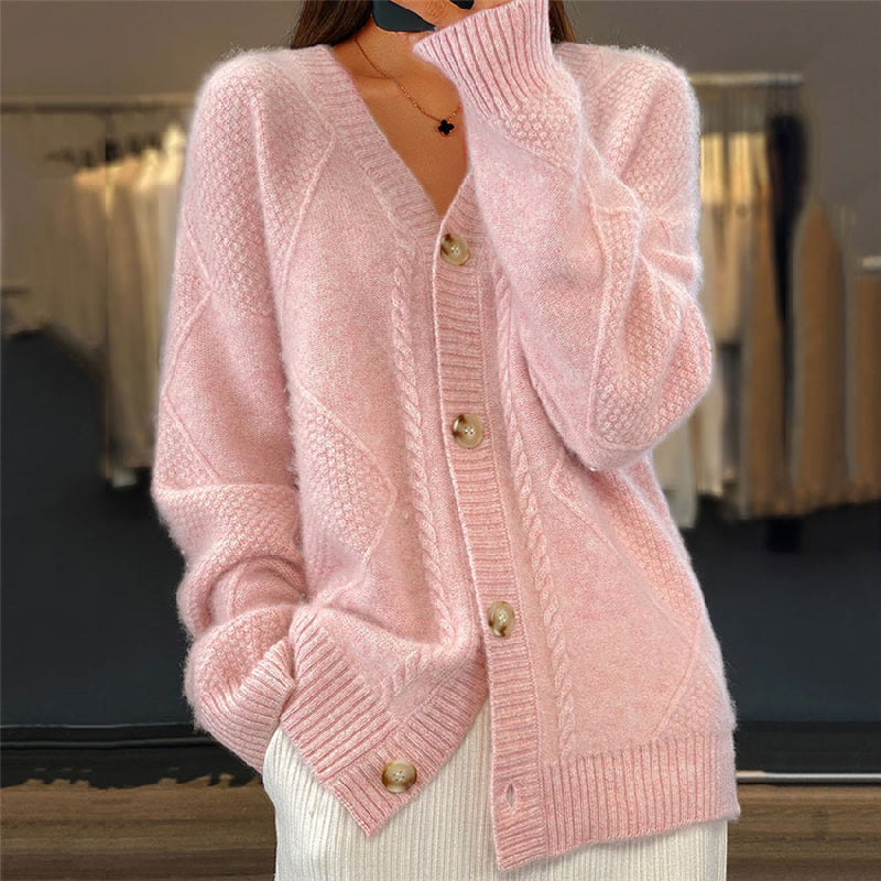 Marielise | Women's V Neck Wool Blend Cardigan