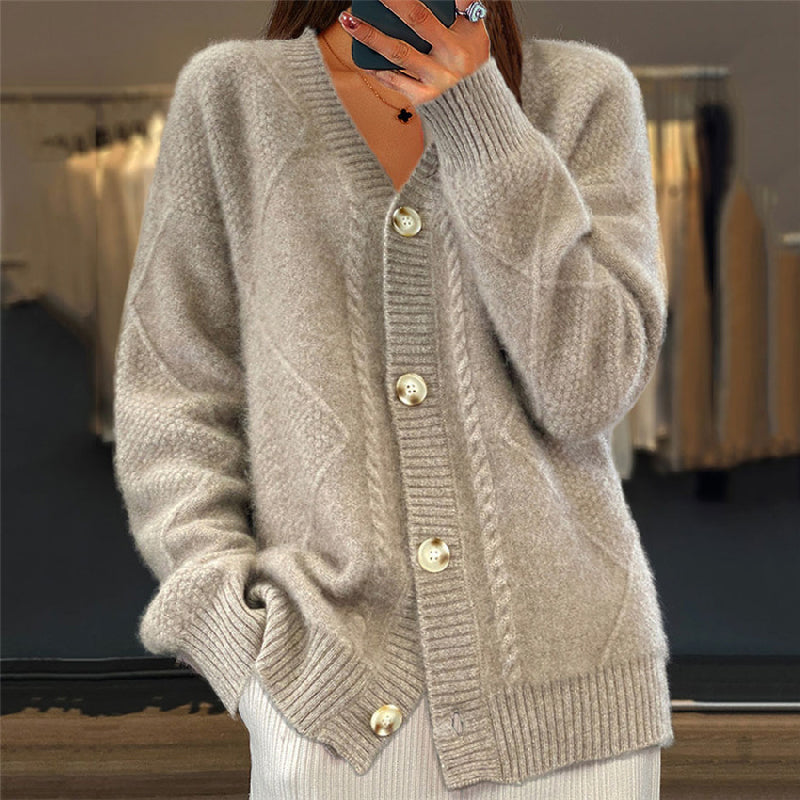 Marielise | Women's V Neck Wool Blend Cardigan