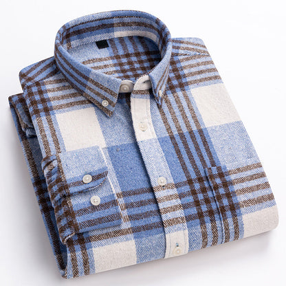 Classic plaid long-sleeve everyday shirt for men | Essentiel Theodore -3