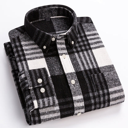 Classic plaid long-sleeve everyday shirt for men | Essentiel Theodore -5